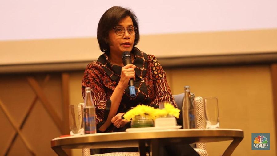 Menteri Keuangan Sri Mulyani di acara Rapat Koordinasi Nasional Kamar Dagang dan Industri Indonesia (Kadin) Bidang Properti 2019. (CNBC Indonesia/Muhammad Sabki)