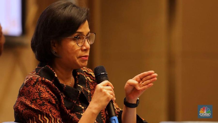 Menteri Keuangan Sri Mulyani di acara Rapat Koordinasi Nasional Kamar Dagang dan Industri Indonesia (Kadin) Bidang Properti 2019. (CNBC Indonesia/Muhammad Sabki)
