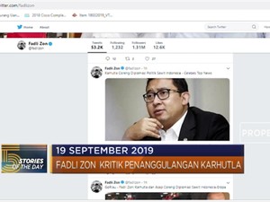 Fadli Zon Kritik Penanggulangan Karhutla
