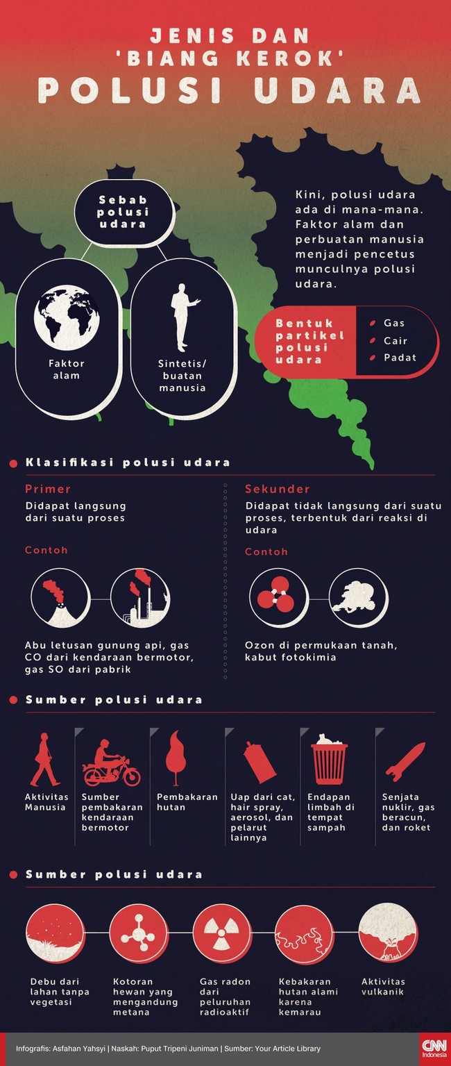 Infografis Jenis Dan Biang Kerok Polusi  Udara 