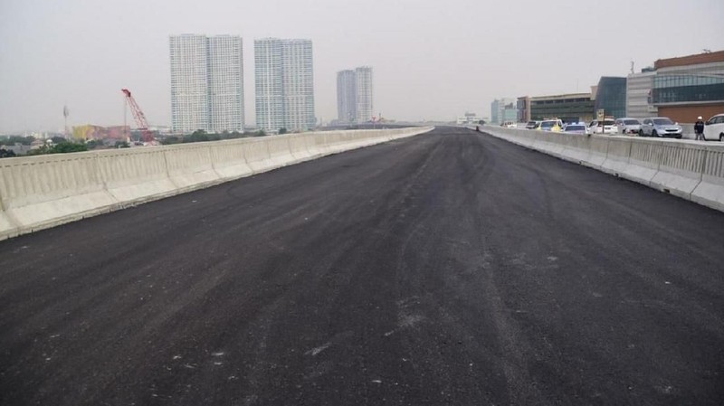 Progres konstruksi tol sepanjang 36,4 Km tersebut saat ini sudah mencapai 96,5%.