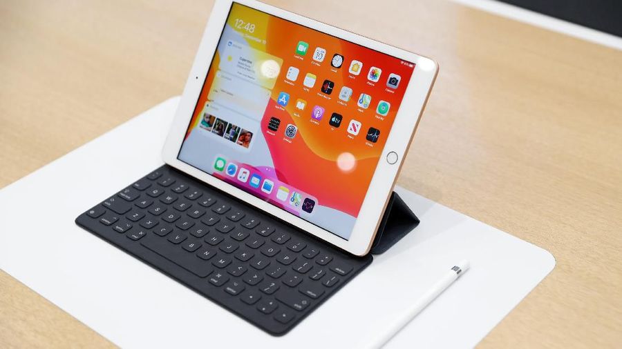 A new Apple iPad is seen in the demonstration room during a launch event at their headquarters in Cupertino, California, U.S., September 10, 2019. REUTERS/Stephen Lam