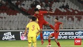 Timnas Indonesia U-16 tampil bagus di laga lawan China. Mereka bisa merepotkan pertahanan China lewat permainan cepat sejak babak pertama. (CNN Indonesia/Andry Novelino)
