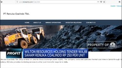 Wilton Tender Wajib Saham Renuka Coalindo Rp 250 per Unit