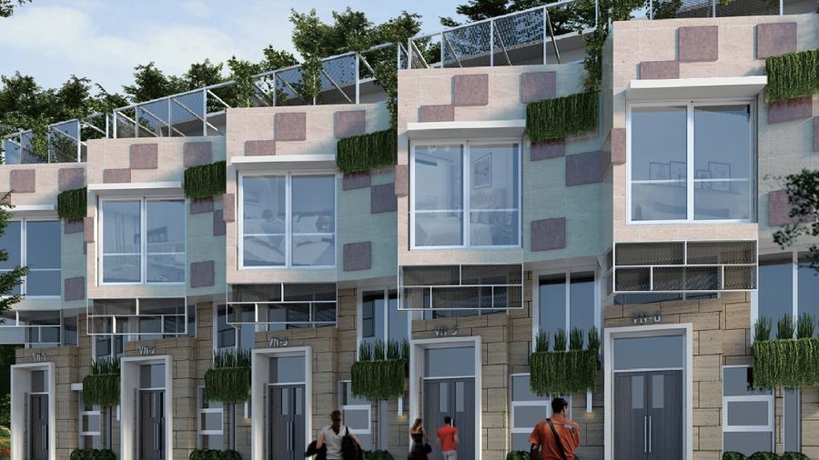 Pengembang mengakali mahalnya harga lahan dengan membangun rumah super mungil vertikal 3 lantai.