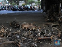 Hancur! Begini Kondisi Pos Polisi Slipi yang Dibakar Massa