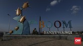 Pantai Boom yang terletak di Banyuwangi berada di ujung timur Pulau Jawa. (CNN Indonesia/Bisma Septalisma)