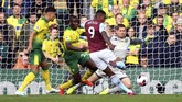 Aston Villa mencatat kemenangan terbesar pekan ini dengan skor 5-1 atas tuan rumah Norwich City. (Joe Giddens/PA via AP)