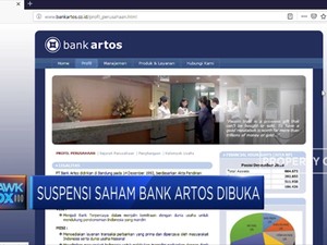 Suspensi Saham Bank Artos Dibuka