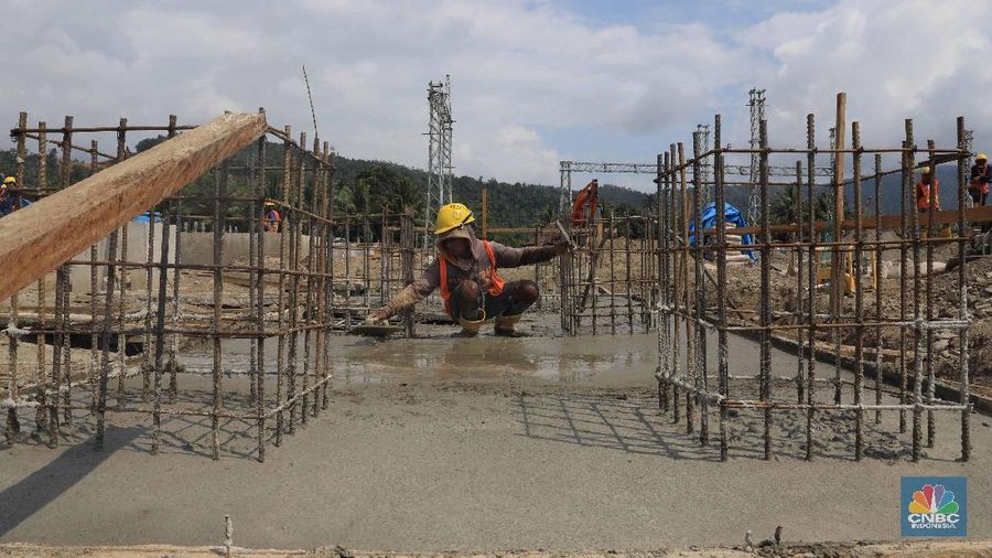 Progres Pembangunan Gardu Induk 150 kV Smelter. CNBC Indonesia/Muhammad Sabki