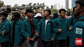 Mahasiswa ingin berdiskusi dengan orang nomor satu di Indonesia secara terbuka untuk memberikan evaluasi terhadap kinerja presiden dan NawaCita selama periode 2014-2019. (CNN Indonesia/Andry Novelino)