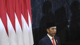 Jokowi resmi menjabat di periode kedua sebagai Presiden. Ia didampingi Ma'ruf Amin sebagai Wakil Presiden menggantikan Jusuf Kalla. ANTARA FOTO/Akbar Nugroho Gumay/hp.