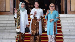 Keakraban Iriana, Mufidah Kalla dan Wury Estu di Pelantikan