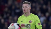 Kiper Sheffield United Dean Henderson juga patut diacungi jempol setelah berhasil menjaga gawangnya tetap aman dari penyerang Arsenal. (AP Photo/Rui Vieira)