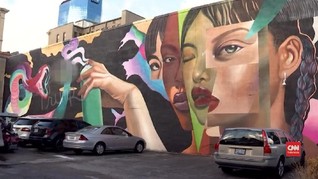 VIDEO: Cibiran untuk Trump lewat Mural