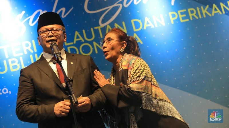 Menteri Kelautan dan Perikanan periode 2019-2024 Edhy Prabowo menghadiri acara pisah-sambut di Kementerian Pertanian (KKP).