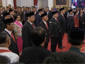 Seperti Ini Suasana Pelantikan Menteri Baru Jokowi-Ma'ruf