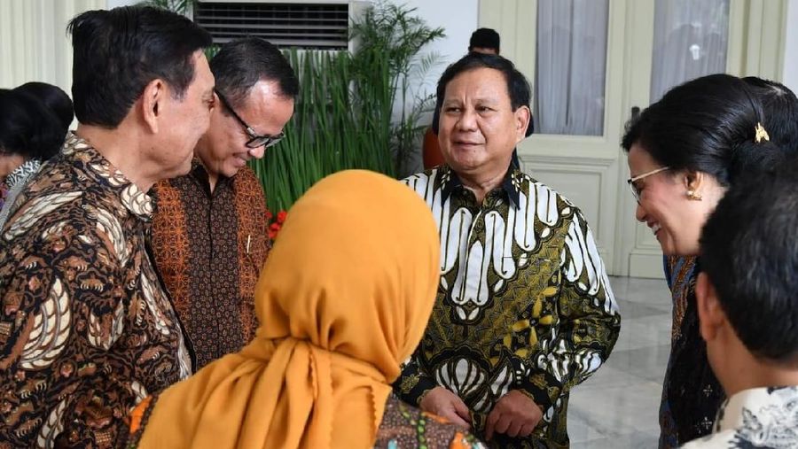 Sri Mulyani, Prabowo dan Menko Luhut (Biro Pers RI)