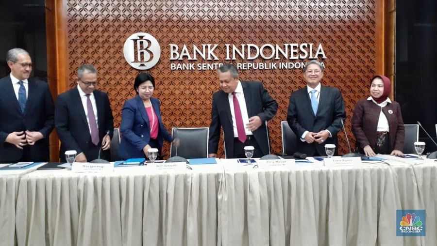 Konferensi Pers Bank Indonesia (CNBC Indonesia/Lidya Kembaren)