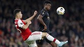Vitoria menutup babak pertama dengan keunggulan 2-1 setelah Bruno Duarte mencetak gol pada menit ke-36. (AP Photo/Alastair Grant)