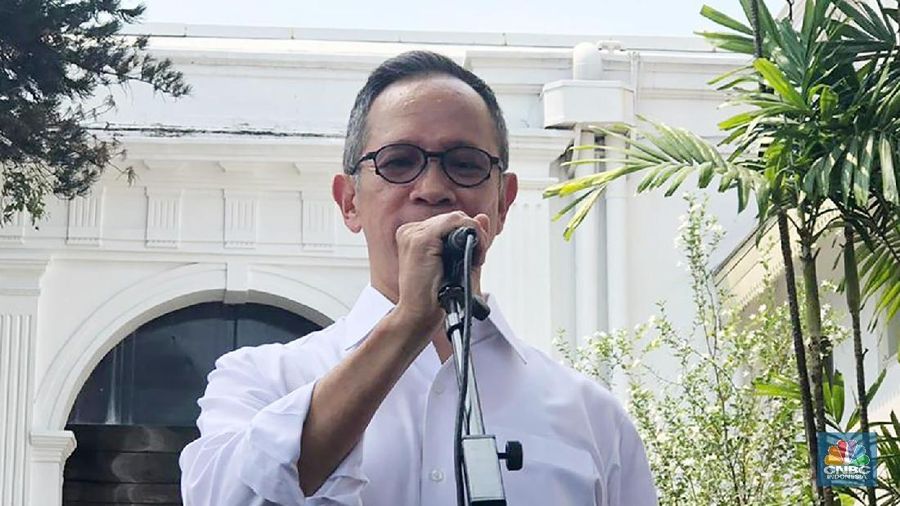 Mahendra Siregar, Duta Besar Indonesia untuk AS, datang ke Istana. (CNBC Indonesia/Chandra Gian Asmara)