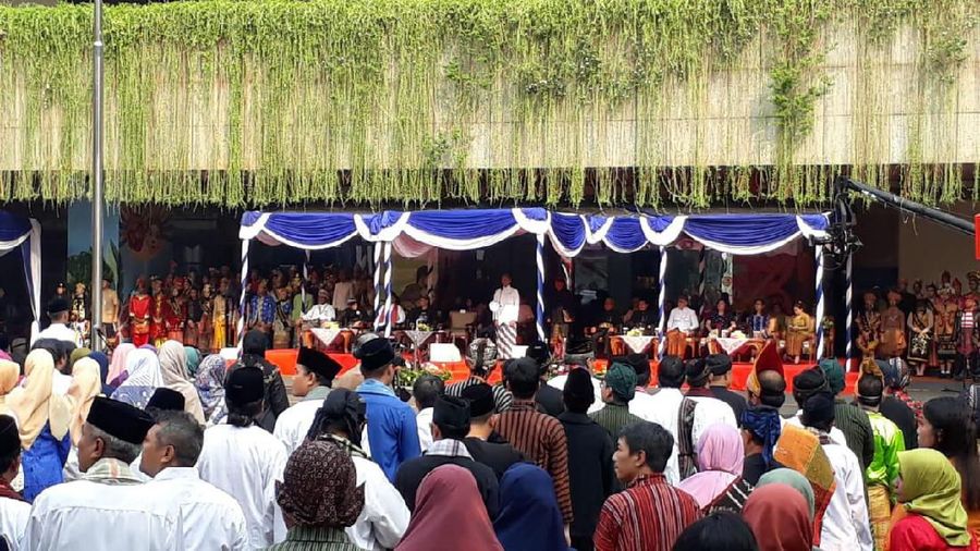 foto/ Nadiem di upacara Sumpah Pemuda/ CNBC Indonesia : Ferry Sandi