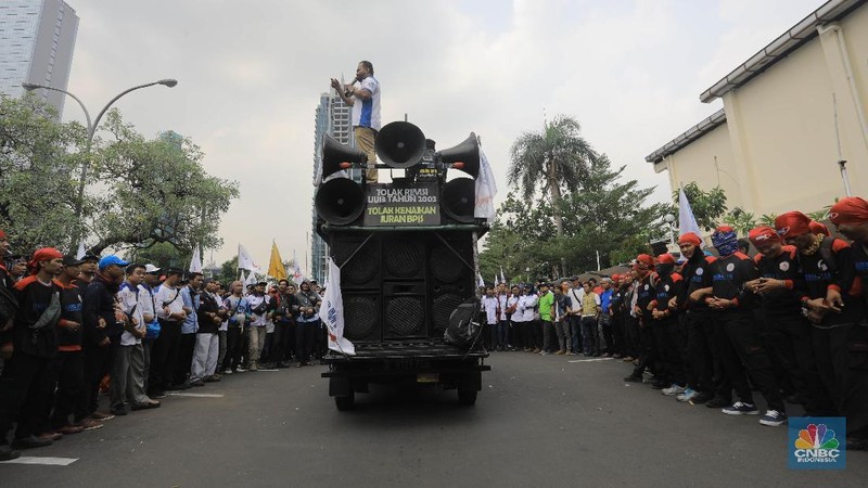 Selain upah, buruh juga menolak PP 75/ 2019 terkait kenaikan iuran BPJS Kesehatan.