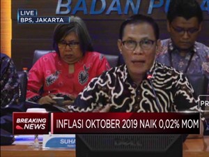 BPS:  Inflasi Oktober 2019 Sebesar 0,02%