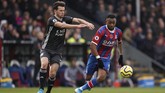 Leicester City mengalahkan Crystal Palace 2-0. (John Walton/PA via AP)