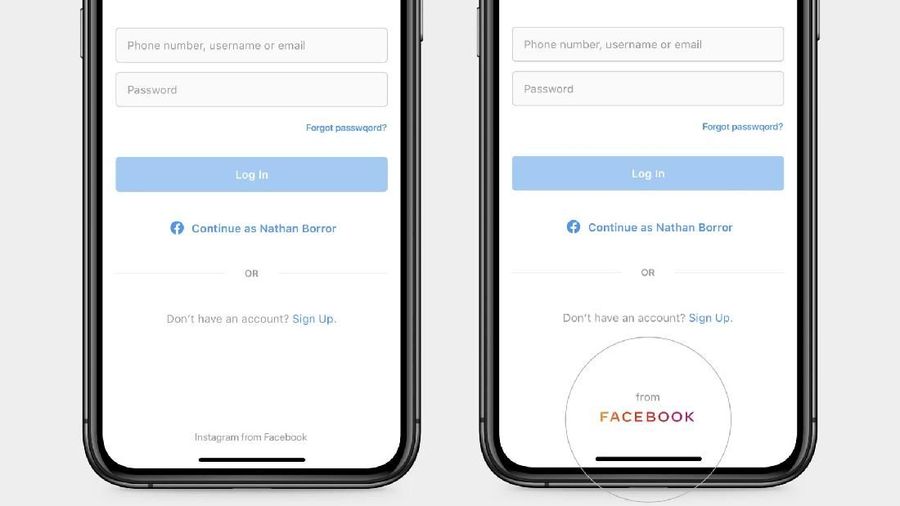 Branding baru Facebook dirancang untuk kejelasan, menggunakan tipografi khusus serta huruf besar untuk membuat perbedaan visual antara perusahaan dan aplikasi.