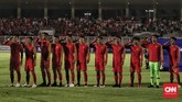 Pertandingan antara timnas Indonesia U-19 melawan timnas Timor Leste U-19 pada babak kualifikasi grup K Piala Asia U-19 2020 di Stadion Madya Gelora Bung Karno, Senayan, Jakarta, Rabu, 6 November 2019. Timnas Indonesia U-19 menang dengan skor 3-1. (CNN Indonesia/Bisma Septalisma)