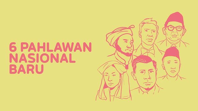 Infografis Enam Pahlawan Nasional Baru Jungkirng