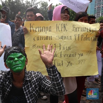 Rekening Diblokir, Buruh PT Palma Satu Geruduk Kantor KPK