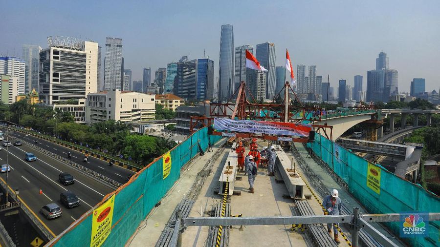 Jembatan LRT ini disebut sebagai struktur long span dengan bentang utama terpanjang di dunia.