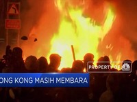 Api Berkobar di Tengah Aksi Demo Hong Kong