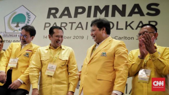 Buka Rapimnas Golkar, Airlangga Sindir Bamsoet Berkali-kali