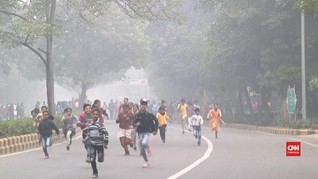 VIDEO: India Gelar Lomba Lari di Tengah Kabut Asap