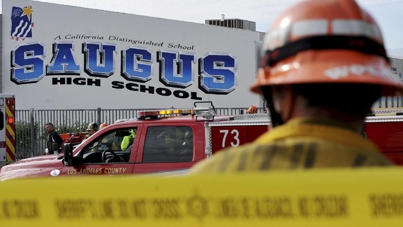Sebuah sekolah bernama Saugus High School di California, Amerika Serikat (AS) mengalami serangan penembakan Kamis (14/11/2019).