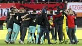 Timnas Austria lolos ke Piala Eropa 2020 dengan status runner-up Grup G di bawah Polandia. (AP Photo/Ronald Zak)