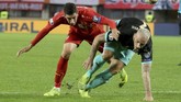 Timnas Austria juga memastikan lolos ke Piala Eropa 2020 setelah menang 2-1 atas Macedonia Utara di Stadion Ernst-Happel, Wina. (AP Photo/Ronald Zak)