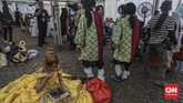 Sejumlah cosplayer mengikuti Jakarta Cosplay Parade 2019 di Lapangan Silang Monas, Jakarta Pusat, Minggu (17/11). (CNN Indonesia/Bisma Septalisma)