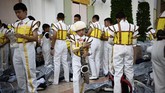 Paus Fransiskus menyinggung soal masalah perdagangan manusia karena Thailand adalah salah satu negara persinggahan korban tindak pidana itu. (Photo by Mohd RASFAN / AFP)