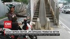 VIDEO: Cegah Sepeda Motor, JPO Dipasang Pembatas Beton