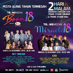 Boom, NCT Dream & EXO Bakal Meriahkan HUT Transmedia ke-18!