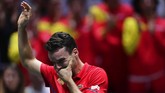Roberto Bautista Agut berhasil mengalahkan Felix Auger-Aliassime dua set langsung, 7-6 (7-3), 6-3. (AP Photo/Manu Fernandez)