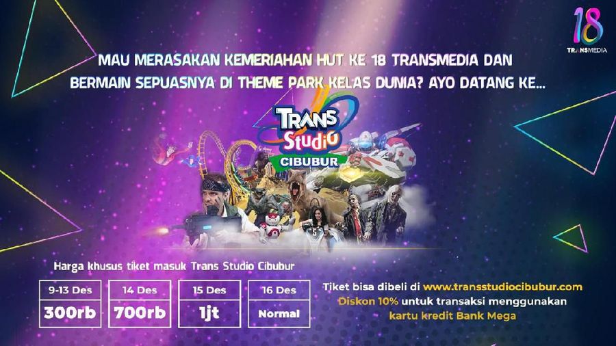 Perayaan HUT 18 Transmedia tidak lama lagi.