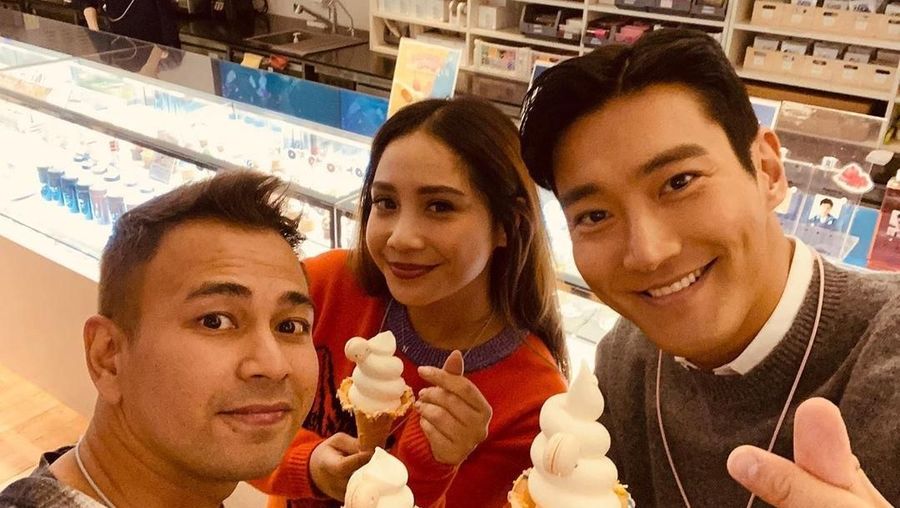Choi Siwon bersama Raffi achmad dan Nagita Slavina (Screenshot Instagram @raffinagita1717)