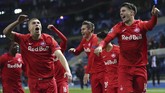 FC Salzburg mempermalukan tuan rumah KRC Genk 4-1 pada laga Grup E Liga Champions 2019/2020. (AP Photo/Francisco Seco)