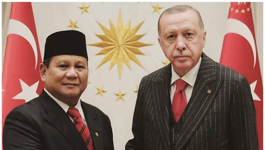 Presiden Turki Recep Tayyip Erdogan menerima kunjungan Menteri Pertahanan RI Prabowo Subianto di Kompleks Presiden, Ankara, Kamis (28/11/2019).