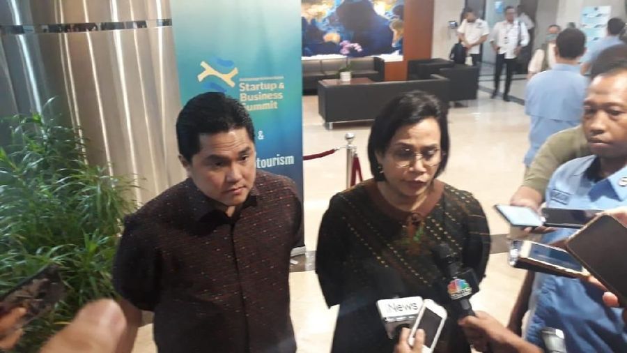Menteri BUMN Erick Thohir dan Menteri Keuangan Sri Mulyani (վ/Ferry Sandi)